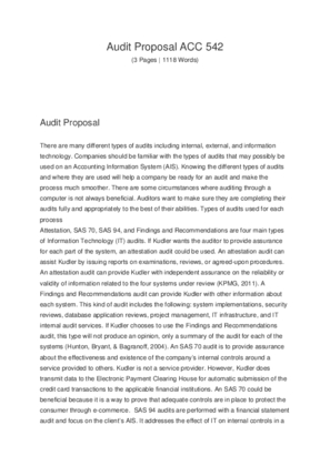 Audit Proposal ACC 542