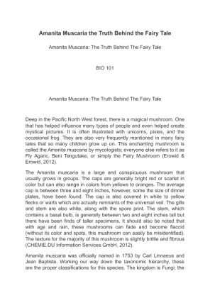 BIO 101 Amanita Muscaria the Truth Behind the Fairy Tale