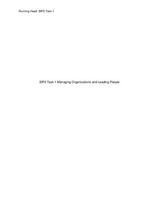BIP2 Task 1 Managing Organizations and Leading People