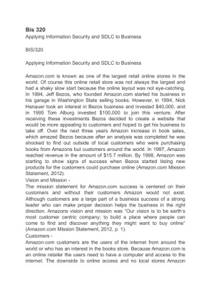 Bis 320 Applying Information Security and SDLC to Business