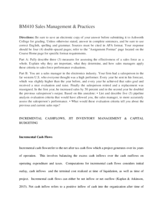 BM410 Sales Management