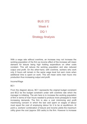 BUS 372 Week 4 DQ 1 Strategy Analysis