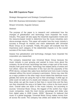 Bus 499 Capstone Paper Strategic Management and Strategic Competitiveness