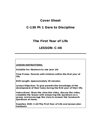 C 46 The First Year of Life Lesson 