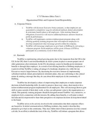 C 717 Business Ethics Task 1