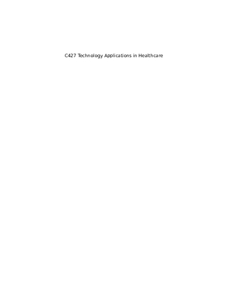 C427 Technology Applications in Healthcare Performance Assessment paper...