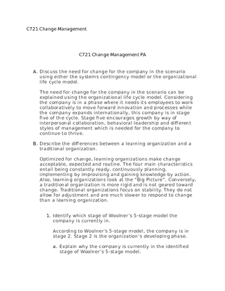 C721 Change Management PA