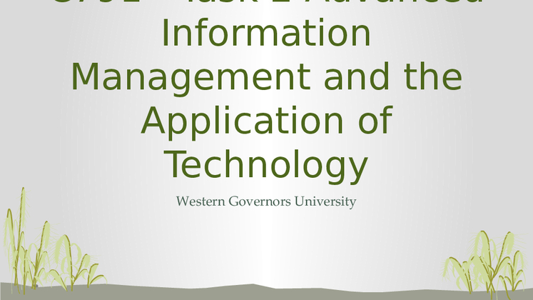 C791   Task 2 Advanced Information Management and the Application of...