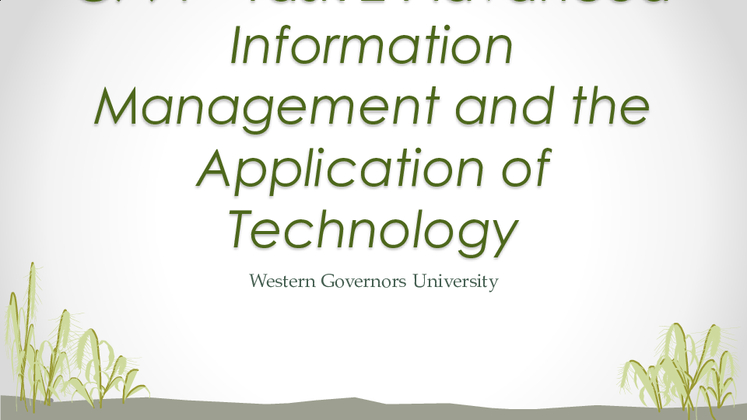C791   Task 2 Advanced Information Management and the Application of...