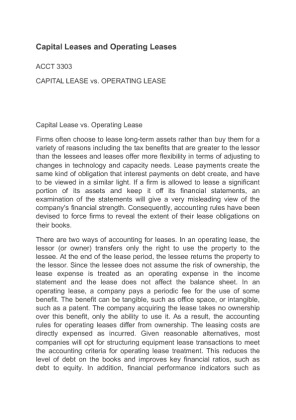 Capital Leases and Operating Leases