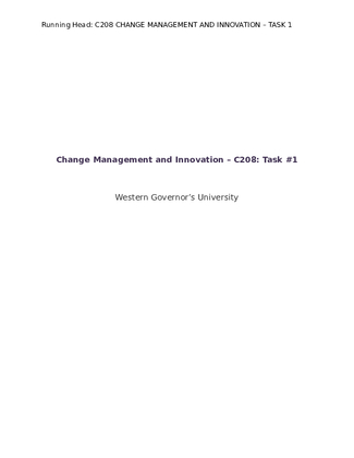 Change Management Task 1 