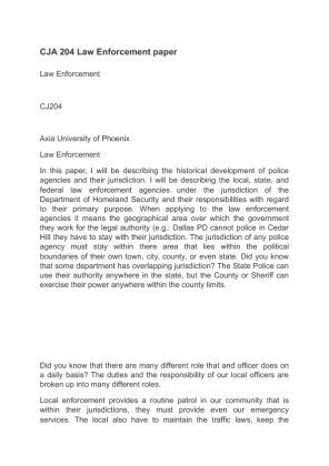 CJA 204 Law Enforcement paper