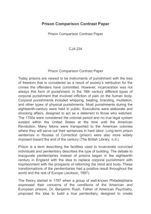 CJA 234 Prison Comparison Contrast Paper