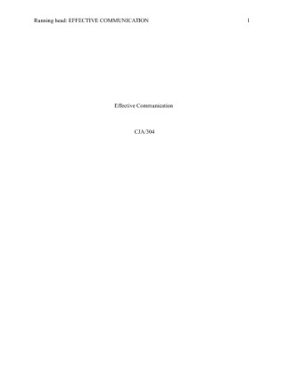 CJA 304 Effective Communication Paper