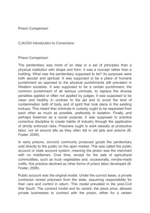 CJA 324 Prison Comparison paper Corrections