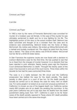 CJA 354 Criminal Law Paper