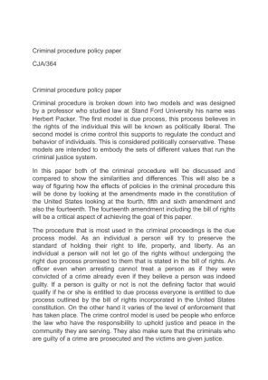 CJA 364 Criminal procedure policy paper