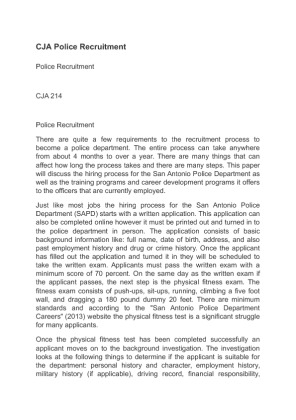 CJA Police Recruitment