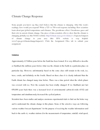 Climate Change Response