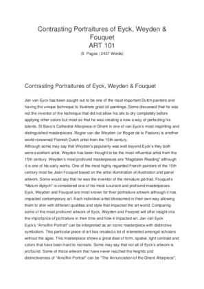 Contrasting Portraitures of Eyck