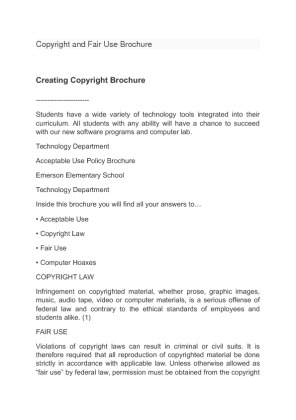 Creating Copyright Brochure
