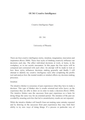 Creative Intelligence Paper