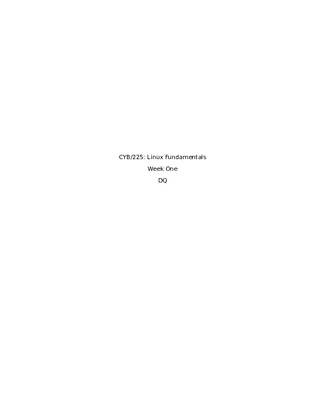 CYB/225: Linux Fundamentals