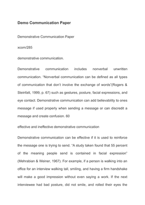 Demo Communication Paper