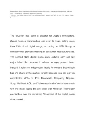 Determine what additional steps Apple's competitors are likely to take...