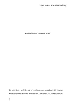 Digital Forensics and Information Security