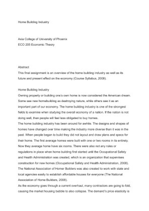 ECO 205 Final Paper Home Building Industry