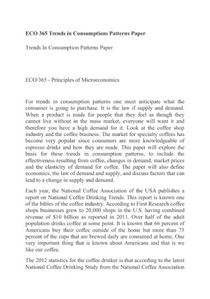 ECO 365 Trends in Consumptions Patterns Paper