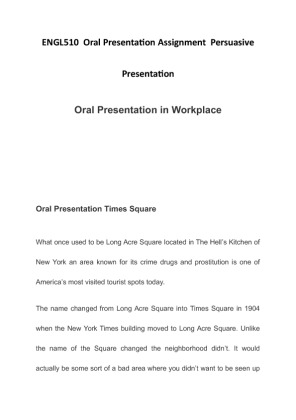 ENGL510  Oral Presentation in Workplace