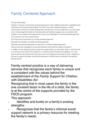 Family Centered Approach