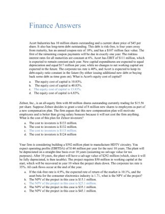 Finance Answers