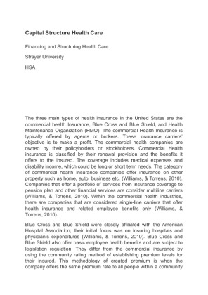 Financing and Structuring Health Care