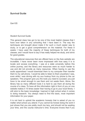 GEN 105 Student Survival Guide