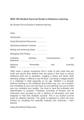 GEN 105 Student Survival Guide to Distance Learning