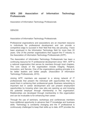 GEN 200 Association of Information Technology Professionals