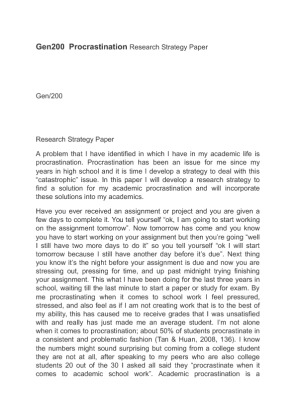 Gen200  Procrastination Research Strategy Paper