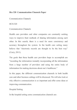 Hcs 320  Communication Channels Paper