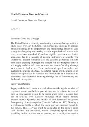 Health Economic Tools and Concept