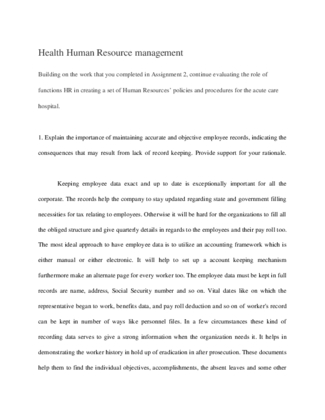 Health Human Resource managment