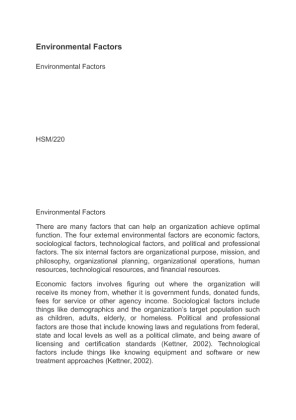 HSM 220 Environmental Factors