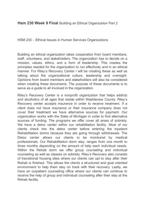 Hsm 230 Week 9 Final Paper Building an Ethical Organization Part 2