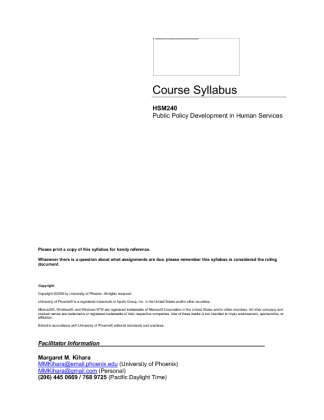 HSM 240 Course Syllabus docx