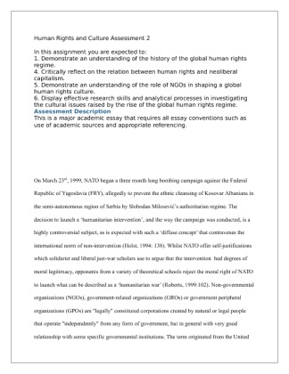 Human Rights and Culture Assessment 2