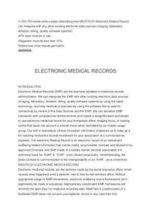In 500 700 words write a paper describing how MEDITECH Electronic...