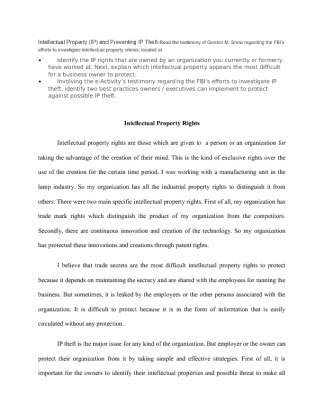 Intellectual Property (IP) and Preventing IP Theft Read the testimony...