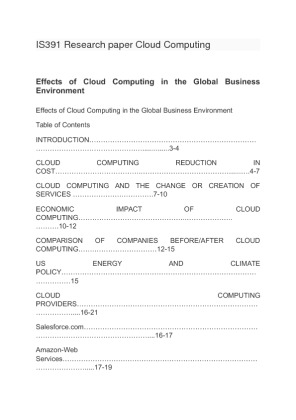 IS391 Research paper Cloud Computing